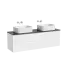 Тумба подвесная SANCOS Сноб T (Snob T) 80x45x50 c двумя ящиками оснащенными доводчиками, Белый матовый (Bianco), арт.SNT80W