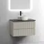 Тумба подвесная SANCOS Сноб T (Snob T) 80x45x50 c двумя ящиками оснащенными доводчиками, Бежевый матовый (Beige Soft), арт.SNT80CE