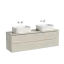 Тумба подвесная SANCOS Сноб T (Snob T) 80x45x50 c двумя ящиками оснащенными доводчиками, Бежевый матовый (Beige Soft), арт.SNT80CE