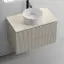 Тумба подвесная SANCOS Сноб T (Snob T) 80x45x50 c двумя ящиками оснащенными доводчиками, Бежевый матовый (Beige Soft), арт.SNT80CE