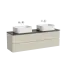 Тумба подвесная SANCOS Сноб T (Snob T) 80x45x50 c двумя ящиками оснащенными доводчиками, Бежевый матовый (Beige Soft), арт.SNT80CE