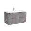 Тумба подвесная SANCOS Сноб T (Snob T) 90x45x50 c двумя ящиками оснащенными доводчиками, Пыльная роза (Doha Soft), арт.SNT90SM