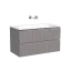 Тумба подвесная SANCOS Сноб T (Snob T) 90x45x50 c двумя ящиками оснащенными доводчиками, Пыльная роза (Doha Soft), арт.SNT90SM