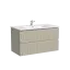 Тумба подвесная SANCOS Сноб T (Snob T) 90x45x50 c двумя ящиками оснащенными доводчиками, Бежевый матовый (Beige Soft), арт.SNT90CE