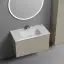 Тумба подвесная SANCOS Сноб T (Snob T) 90x45x50 c двумя ящиками оснащенными доводчиками, Бежевый матовый (Beige Soft), арт.SNT90CE