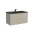 Тумба подвесная SANCOS Сноб T (Snob T) 90x45x50 c двумя ящиками оснащенными доводчиками, Бежевый матовый (Beige Soft), арт.SNT90CE