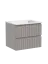 Тумба подвесная SANCOS Сноб T (Snob T) 60x45x50 c двумя ящиками оснащенными доводчиками, Пыльная роза (Doha Soft), арт.SNT60SM