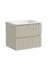 Тумба подвесная SANCOS Сноб T (Snob T) 60x45x50 c двумя ящиками оснащенными доводчиками, Бежевый матовый (Beige Soft), арт.SNT60CE