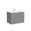 Тумба подвесная SANCOS Сноб T (Snob T) 70x45x50 c двумя ящиками оснащенными доводчиками, Пыльная роза (Doha Soft), арт.SNT70SM