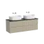 Тумба подвесная SANCOS Сноб T (Snob T) 70x45x50 c двумя ящиками оснащенными доводчиками, Бежевый матовый (Beige Soft), арт.SNT70CE