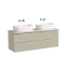 Тумба подвесная SANCOS Сноб T (Snob T) 70x45x50 c двумя ящиками оснащенными доводчиками, Бежевый матовый (Beige Soft), арт.SNT70CE