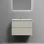 Тумба подвесная SANCOS Сноб T (Snob T) 70x45x50 c двумя ящиками оснащенными доводчиками, Бежевый матовый (Beige Soft), арт.SNT70CE