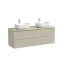 Тумба подвесная SANCOS Сноб T (Snob T) 70x45x50 c двумя ящиками оснащенными доводчиками, Бежевый матовый (Beige Soft), арт.SNT70CE