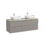 Тумба подвесная SANCOS Сноб T (Snob T) 70x45x50 c двумя ящиками оснащенными доводчиками, Пыльная роза (Doha Soft), арт.SNT70SM