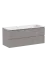 Тумба подвесная SANCOS Сноб Р (Snob R) правая 120x45x50 c двумя ящиками оснащенными доводчиками, Пыльная роза (Doha Soft), арт.SNR120RSM