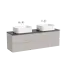 Тумба подвесная SANCOS Сноб Р (Snob R) 70x45x50 c двумя ящиками оснащенными доводчиками, Пыльная роза (Doha Soft), арт.SNR70SM