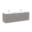 Тумба подвесная SANCOS Сноб Р (Snob R) 70x45x50 c двумя ящиками оснащенными доводчиками, Пыльная роза (Doha Soft), арт.SNR70SM