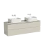 Тумба подвесная SANCOS Сноб Р (Snob R) 70x45x50 c двумя ящиками оснащенными доводчиками, Бежевый матовый (Beige Soft), арт.SNR70CE