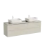 Тумба подвесная SANCOS Сноб Р (Snob R) 70x45x50 c двумя ящиками оснащенными доводчиками, Бежевый матовый (Beige Soft), арт.SNR70CE