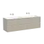 Тумба подвесная SANCOS Сноб Р (Snob R) 70x45x50 c двумя ящиками оснащенными доводчиками, Бежевый матовый (Beige Soft), арт.SNR70CE