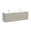 Тумба подвесная SANCOS Сноб Р (Snob R) 70x45x50 c двумя ящиками оснащенными доводчиками, Бежевый матовый (Beige Soft), арт.SNR70CE