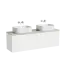 Тумба подвесная SANCOS Сноб Р (Snob R) 70x45x50 c двумя ящиками оснащенными доводчиками, Белый матовый (Bianco), арт.SNR70W