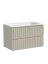 Тумба подвесная SANCOS Сноб Р (Snob R) 70x45x50 c двумя ящиками оснащенными доводчиками, Бежевый матовый (Beige Soft), арт.SNR70CE