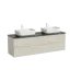 Тумба подвесная SANCOS Сноб Р (Snob R) 70x45x50 c двумя ящиками оснащенными доводчиками, Бежевый матовый (Beige Soft), арт.SNR70CE