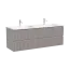 Тумба подвесная SANCOS Сноб Р (Snob R) 60x45x50 c двумя ящиками оснащенными доводчиками, Пыльная роза (Doha Soft), арт.SNR60SM