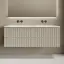 Тумба подвесная SANCOS Сноб Р (Snob R) 60x45x50 c двумя ящиками оснащенными доводчиками, темный антрацит матовый, арт.SNR60MDH