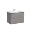 Тумба подвесная SANCOS Сноб Р (Snob R) 60x45x50 c двумя ящиками оснащенными доводчиками, Пыльная роза (Doha Soft), арт.SNR60SM