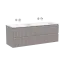 Тумба подвесная SANCOS Сноб Р (Snob R) 60x45x50 c двумя ящиками оснащенными доводчиками, Пыльная роза (Doha Soft), арт.SNR60SM