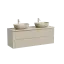 Тумба подвесная SANCOS Сноб Р (Snob R) 60x45x50 c двумя ящиками оснащенными доводчиками, темный антрацит матовый, арт.SNR60MDH