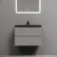 Тумба подвесная SANCOS Сноб Р (Snob R) 60x45x50 c двумя ящиками оснащенными доводчиками, Пыльная роза (Doha Soft), арт.SNR60SM