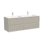Тумба подвесная SANCOS Сноб Р (Snob R) 60x45x50 c двумя ящиками оснащенными доводчиками, темный антрацит матовый, арт.SNR60MDH