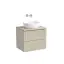 Тумба подвесная SANCOS Сноб Р (Snob R) 120x45x50 c двумя ящиками оснащенными доводчиками, Пыльная роза (Doha Soft), арт.SNR120SM