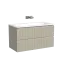 Тумба подвесная SANCOS Сноб Р (Snob R) 80x45x50 c двумя ящиками оснащенными доводчиками, Бежевый матовый (Beige Soft), арт.SNR80CE