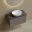 Тумба подвесная SANCOS Сноб Р (Snob R) 80x45x50 c двумя ящиками оснащенными доводчиками, темный антрацит матовый, арт.SNR80MDH