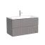 Тумба подвесная SANCOS Сноб Р (Snob R) 80x45x50 c двумя ящиками оснащенными доводчиками, темный антрацит матовый, арт.SNR80MDH