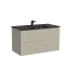 Тумба подвесная SANCOS Сноб Р (Snob R) 80x45x50 c двумя ящиками оснащенными доводчиками, Бежевый матовый (Beige Soft), арт.SNR80CE
