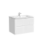 Тумба подвесная SANCOS Сноб Р (Snob R) 60x45x50 c двумя ящиками оснащенными доводчиками, Белый матовый (Bianco), арт.SNR60W