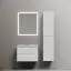 Тумба подвесная SANCOS Сноб Р (Snob R) 60x45x50 c двумя ящиками оснащенными доводчиками, Белый матовый (Bianco), арт.SNR60W