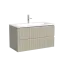 Тумба подвесная SANCOS Сноб Р (Snob R) 80x45x50 c двумя ящиками оснащенными доводчиками, Бежевый матовый (Beige Soft), арт.SNR80CE