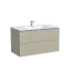 Тумба подвесная SANCOS Сноб Р (Snob R) 80x45x50 c двумя ящиками оснащенными доводчиками, Бежевый матовый (Beige Soft), арт.SNR80CE
