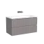 Тумба подвесная SANCOS Сноб Р (Snob R) 80x45x50 c двумя ящиками оснащенными доводчиками, темный антрацит матовый, арт.SNR80MDH