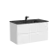 Тумба подвесная SANCOS Сноб Р (Snob R) 80x45x50 c двумя ящиками оснащенными доводчиками, Пыльная роза (Doha Soft), арт.SNR80SM