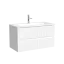 Тумба подвесная SANCOS Сноб Р (Snob R) 80x45x50 c двумя ящиками оснащенными доводчиками, Пыльная роза (Doha Soft), арт.SNR80SM