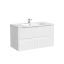 Тумба подвесная SANCOS Сноб Р (Snob R) 80x45x50 c двумя ящиками оснащенными доводчиками, Пыльная роза (Doha Soft), арт.SNR80SM