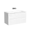 Тумба подвесная SANCOS Сноб Р (Snob R) 80x45x50 c двумя ящиками оснащенными доводчиками, Пыльная роза (Doha Soft), арт.SNR80SM