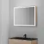 Зеркальный шкаф для ванной комнаты SANCOS Блик (Mirror) 100x15x75 с LED подсветкой, цвет Дуб галифакс натуральный, арт. MI100EG
